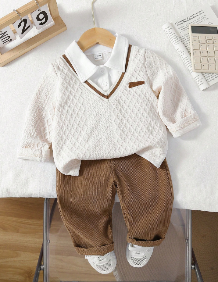 Infant Polo & Corduroy Pants Set