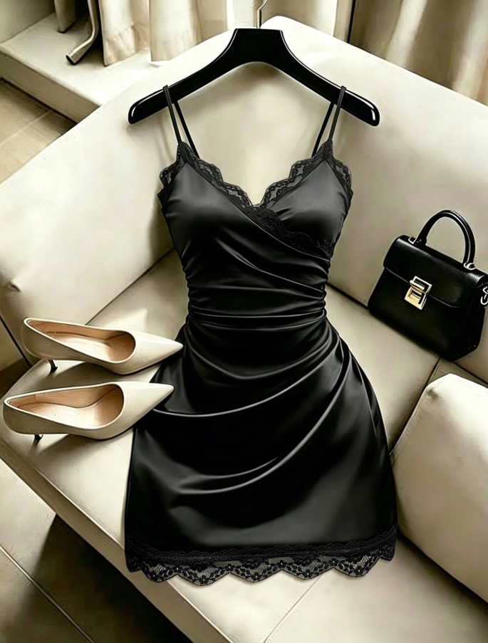 Black Slip Mini Dress