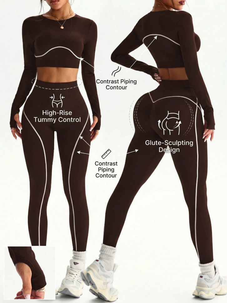 Women&rsquo;s Contrast Stripe Yoga Set