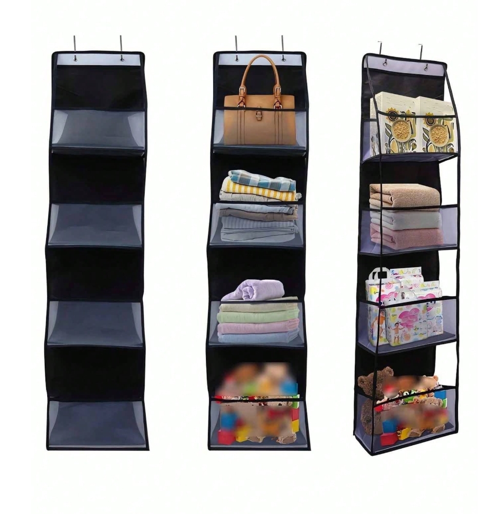 1pc Over-The-Door Hanging Storage Organizer With 4 Large Pockets