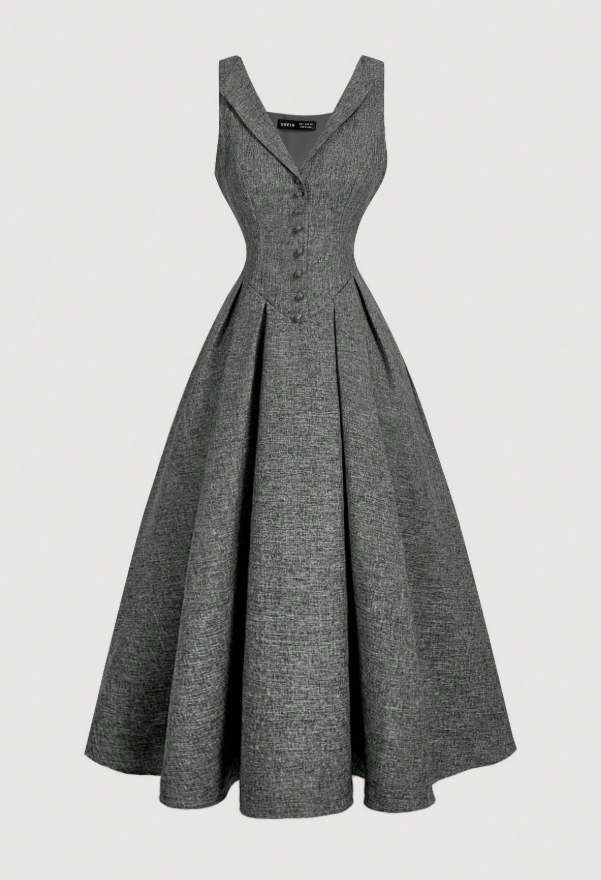 Waist Cinched Mid-Length Dress