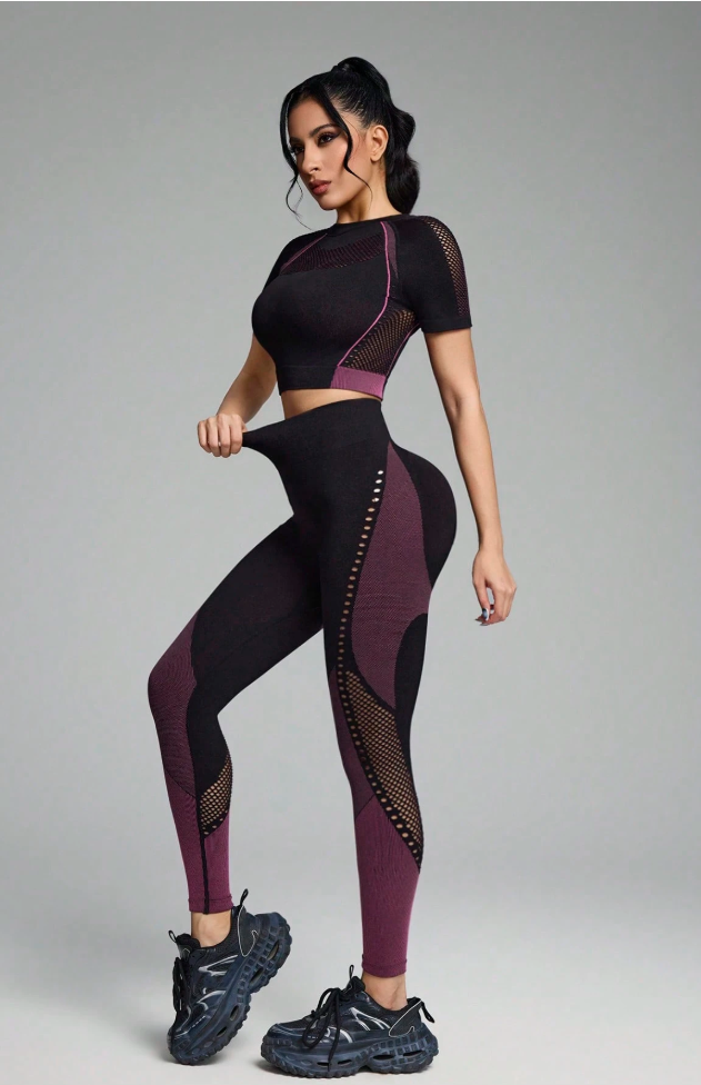 Contrast Short Sleeve Sports Set