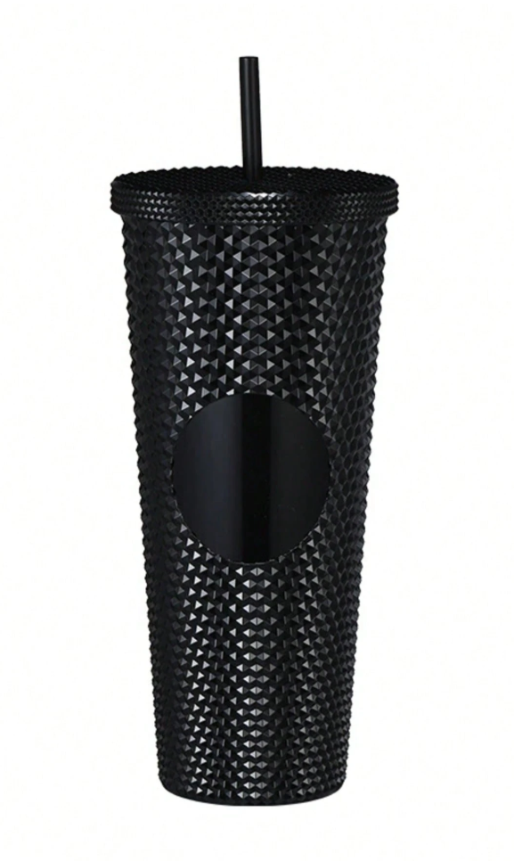 Large Capacity Double Layer Plastic Straw Cup