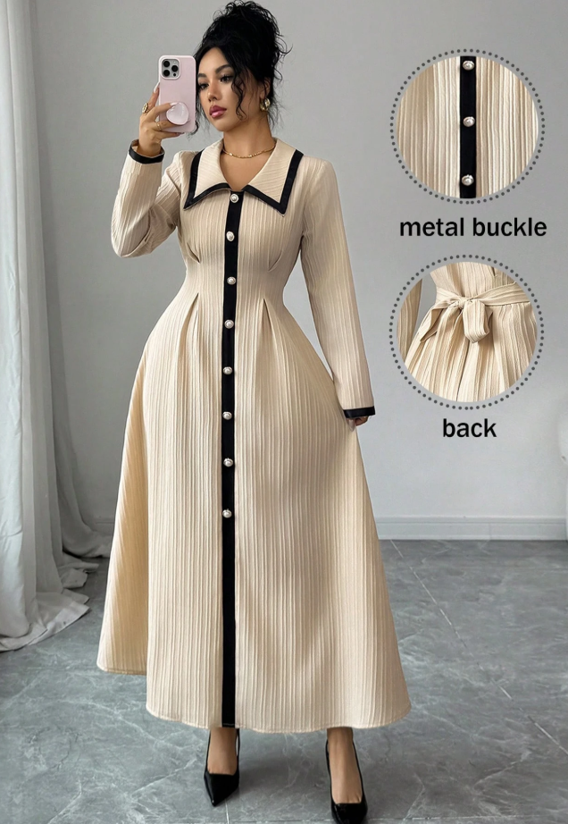 Lapel Maxi Dress