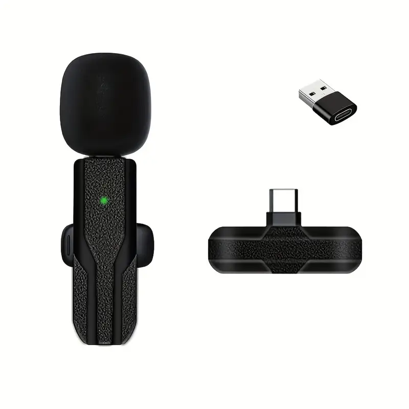 1 Mic + 1 Receiver Rotatable Wireless Lavalier Microphone