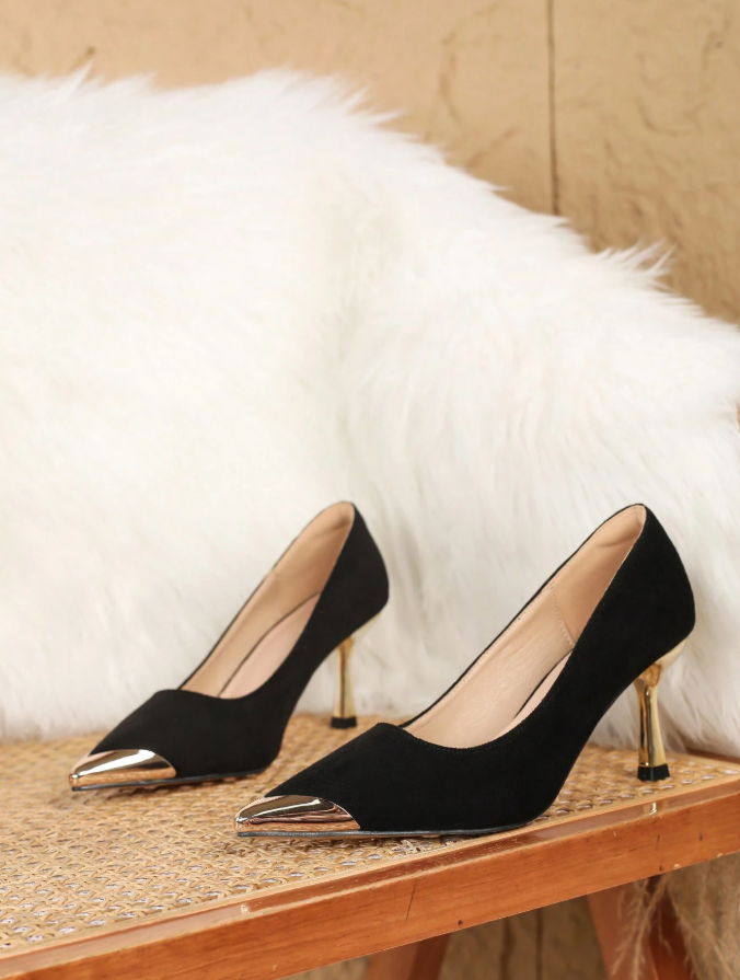 New Stylish Women Mid Heel Pointed Toe High Heels