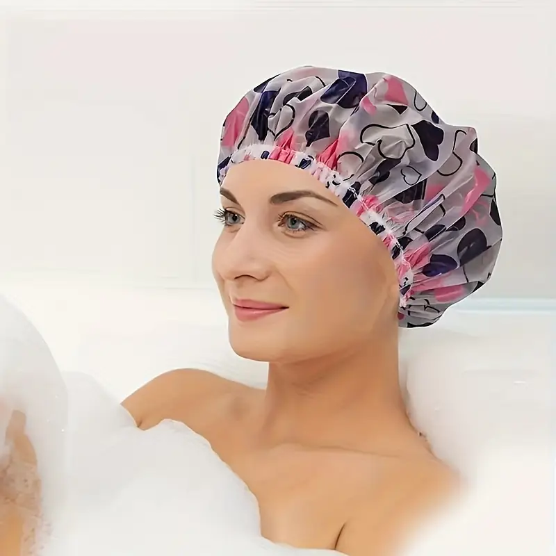 4pcs Adjustable Printed Bath Caps