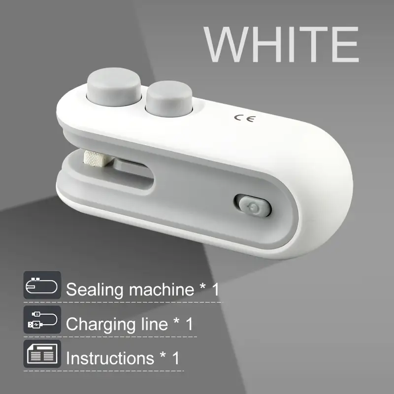 Compact Manual Plastic Sealer with USB Rechargeable Battery