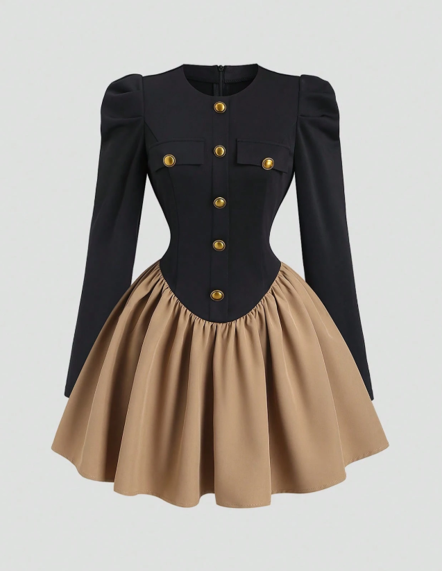 Puff Sleeve Suit Dress
