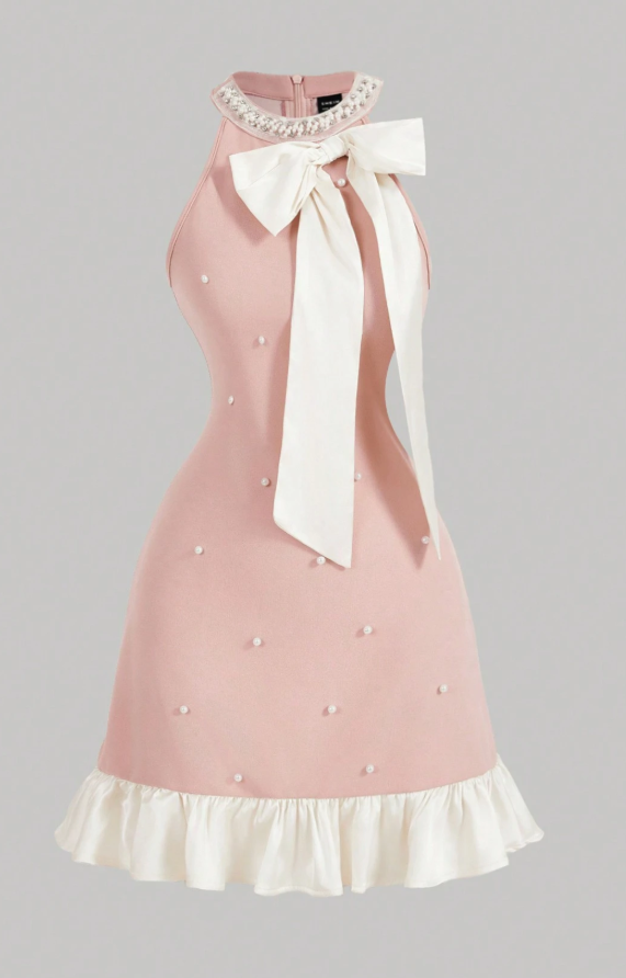 Bow & Pearl Mini Dress