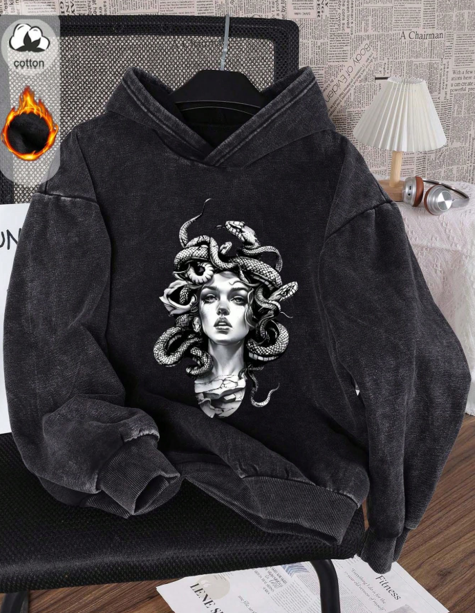 utumn/Winter Women's Casual Medusa Graphic Sweatshirt