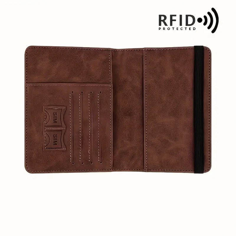 1pc Vintage RFID-Protected Passport Wallet