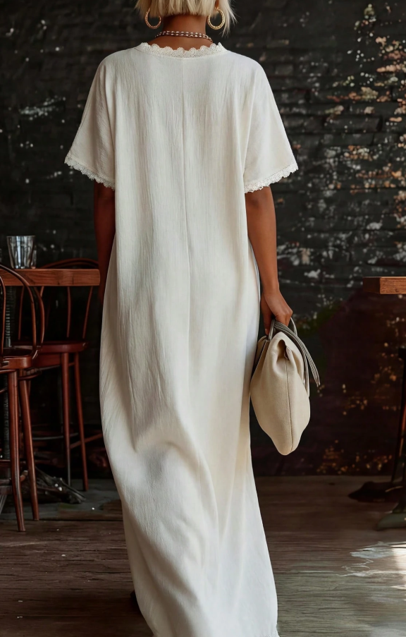 Ruffle Patchwork Short Sleeve Dress