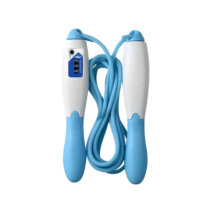 1pc Mechanical Jump Rope with Adjustable Length & Digital Counter Blue