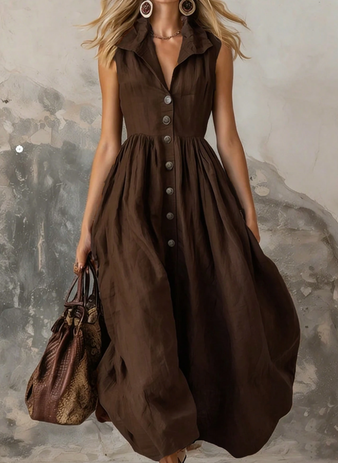 Solid Color Dress With Elegant Design 