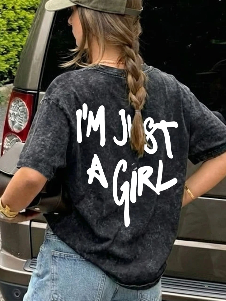 Letter Print Tie-Dye T-Shirt