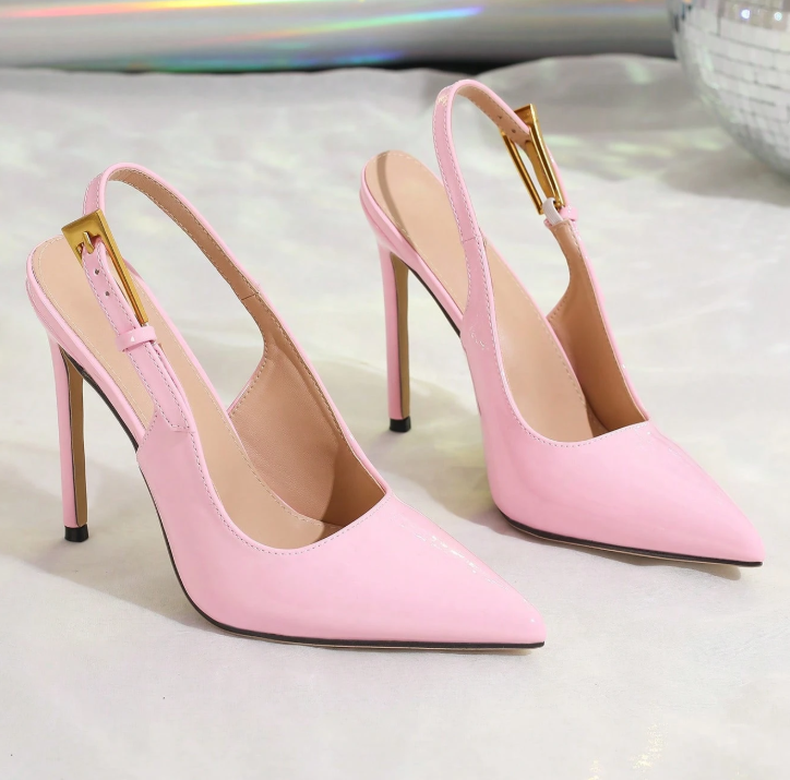 Pink Pointed-Toe Heels