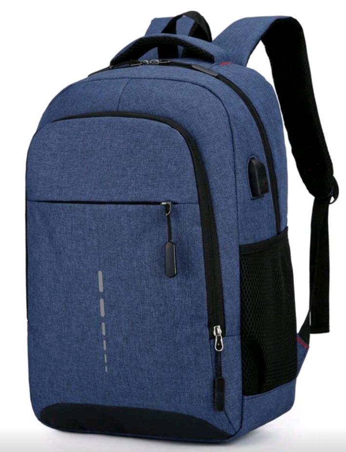 Casual Reflective Strip Design USB Waterproof Fashion Men's Backpack 
