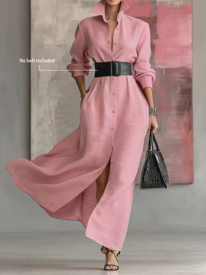 Pink Lapel Dress