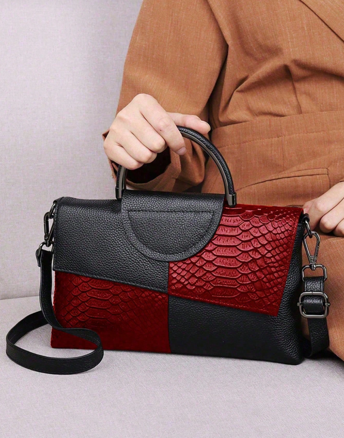 Luxury Crocodile Pattern Pu Leather Crossbody Bag, Fashionable Women's Versatile Handbag 