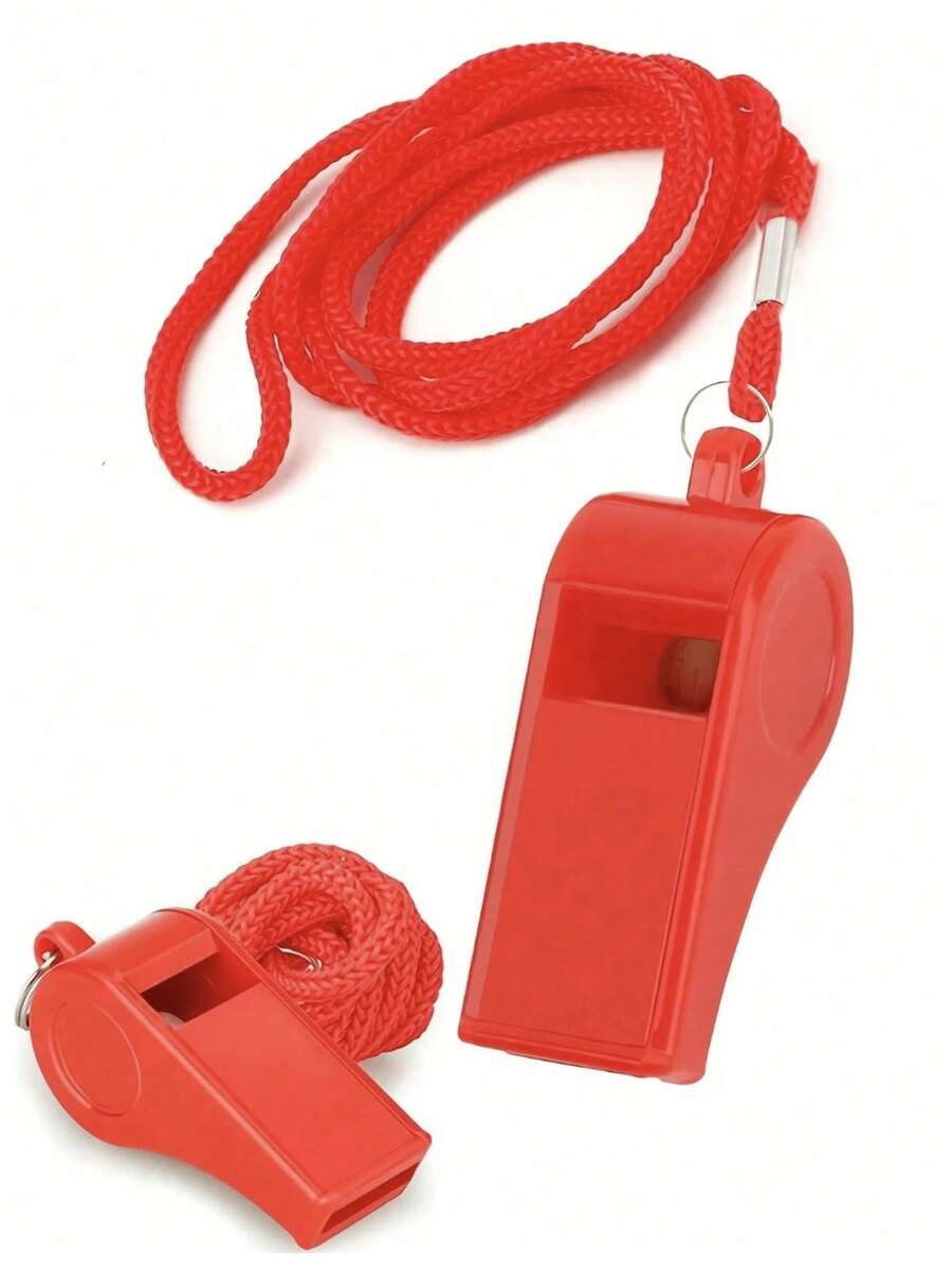 1/2/4/8/10/20pcs Black Emergency Whistles With Lanyards