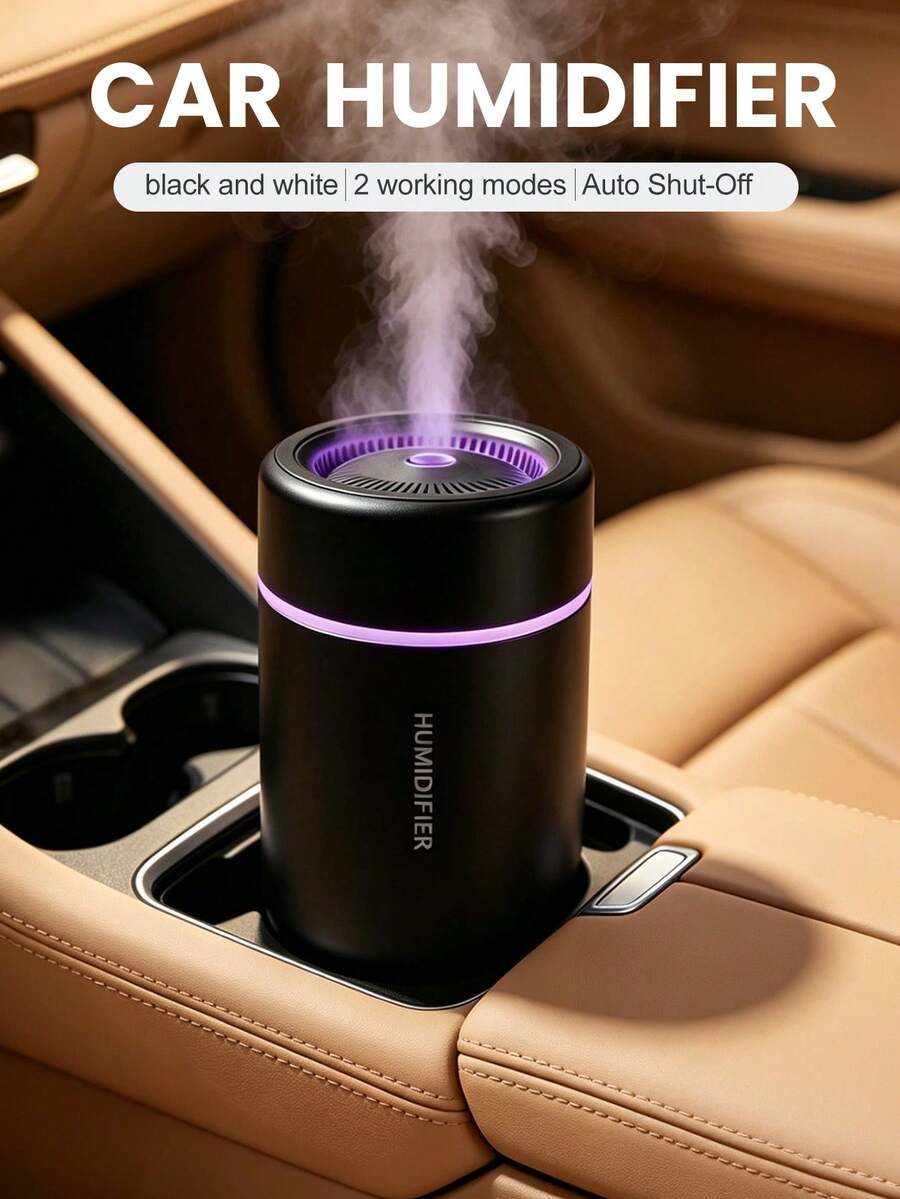 1pc 280ml Quiet Car Humidifier & Aromatherapy Diffuser