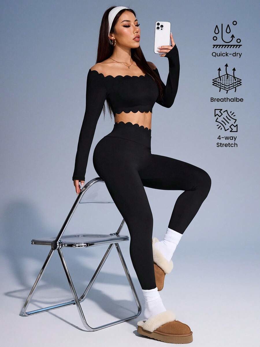 Trim Sporty Casual & Yoga/Running Set Women Workout Set Women Leggings Set
