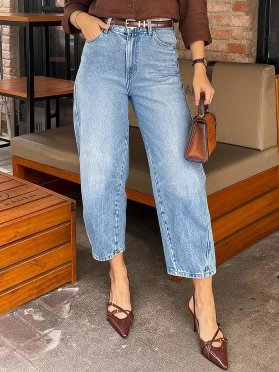 Women's Ankle-Length Straight Leg Jeans