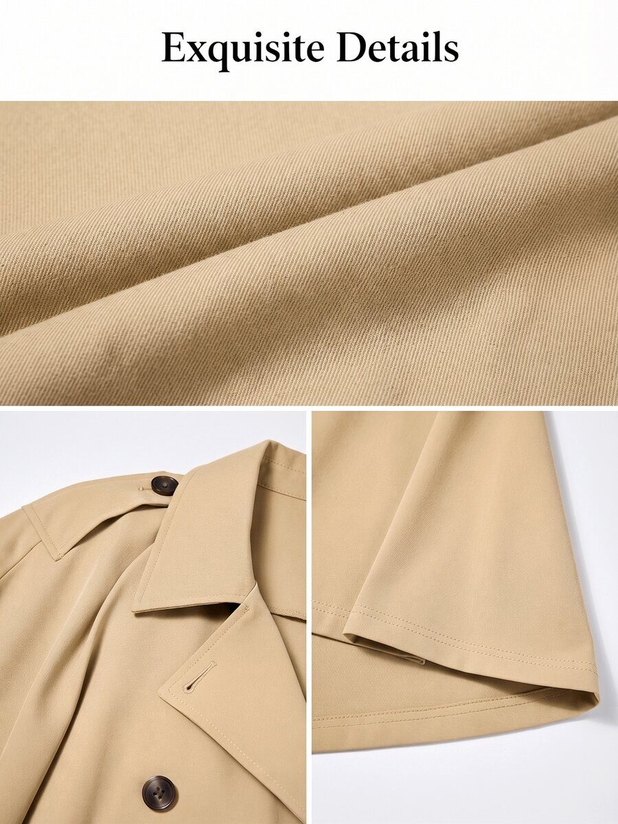 Women's Double-Breasted Cape Trench Coat