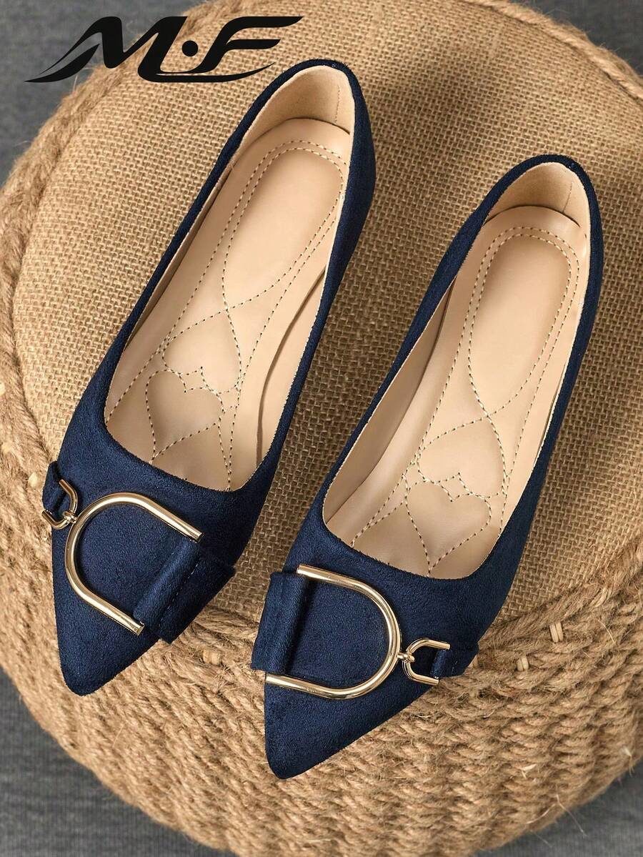 1 Pair Women's Pointed Toe Flat Shoes, Versatile Commuter Shoes