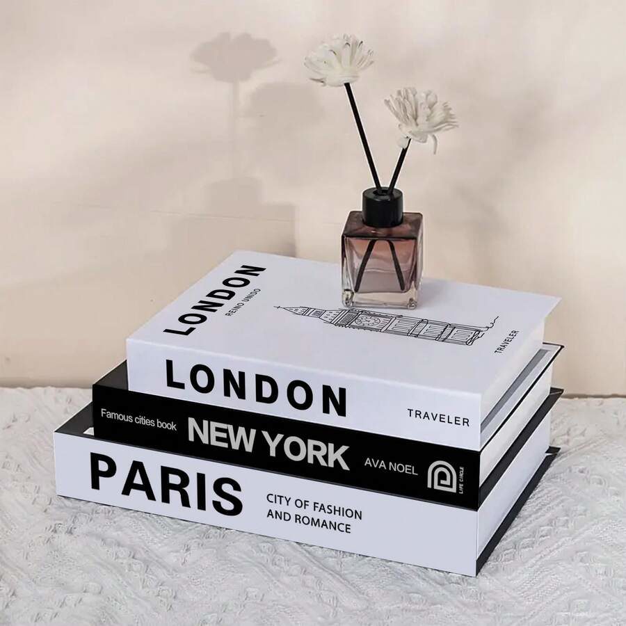 Set Of 3 Decorative Books