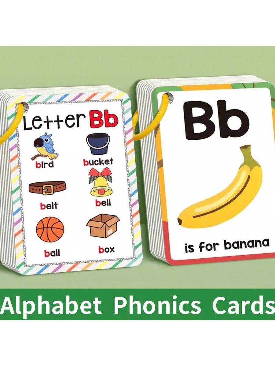 26pcs English Alphabet Flash Cards, Children Early Education, Learning Colors Animals Letters Enlightenment Cognitive Cards