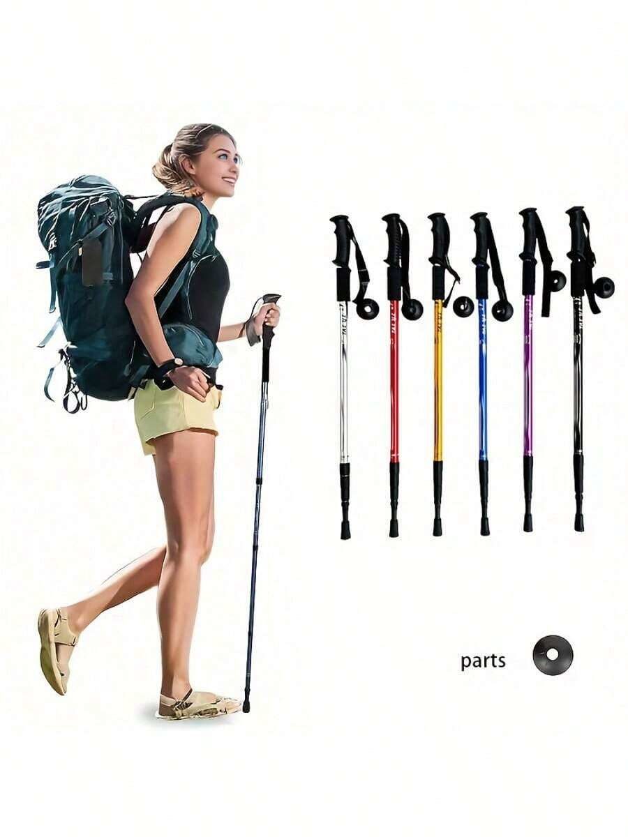 Ultra-Light Adjustable Hiking Poles With Ergonomic T-Shaped Handle And