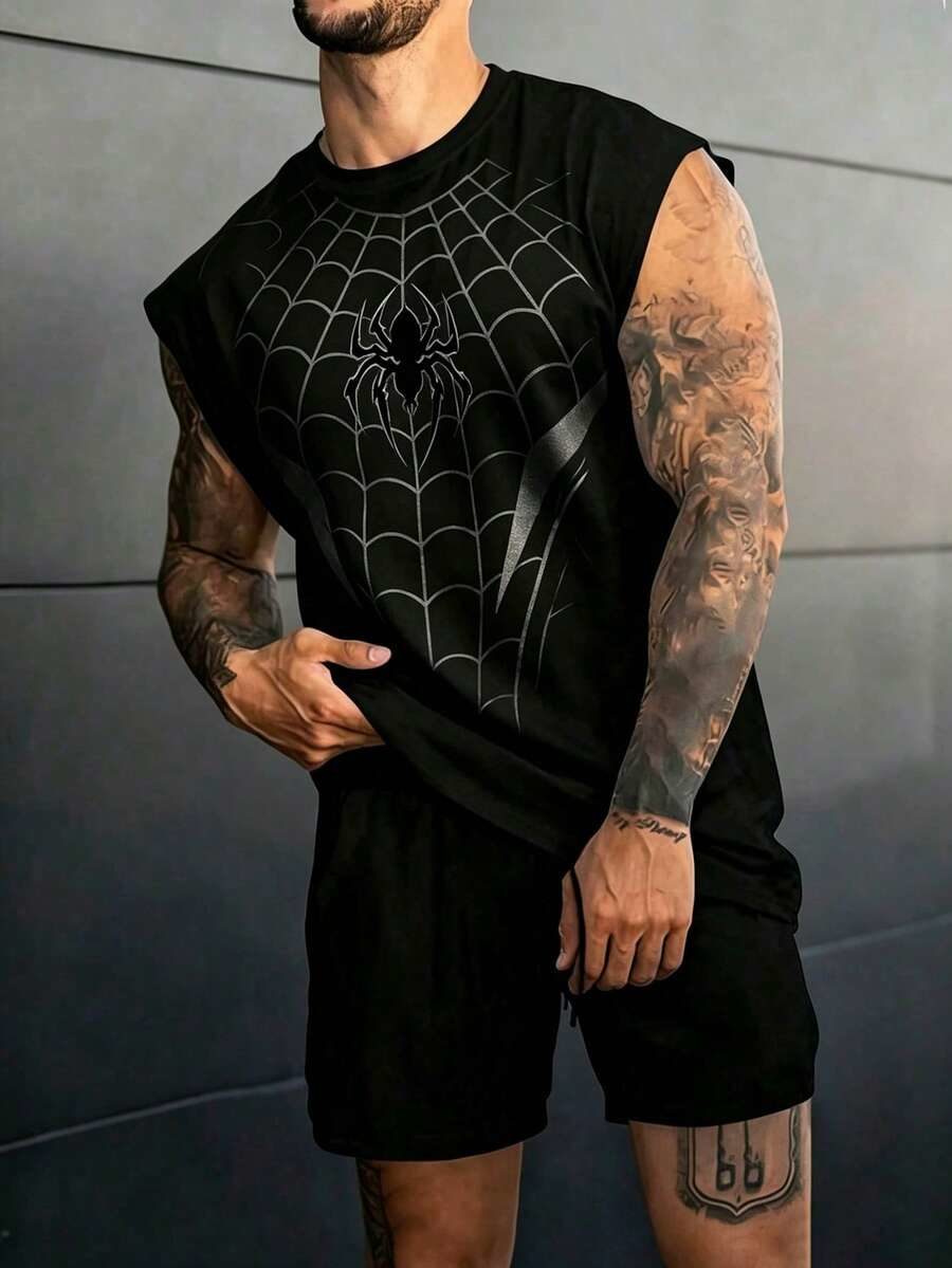Sleeveless Tank Top Men's Sports Muscle Training Running Loose Fit T-Shirt