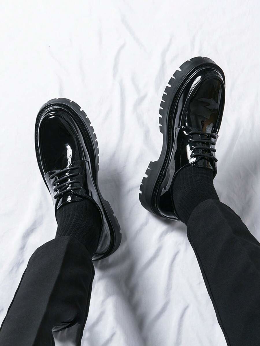 Men's Black Artificial Leather Business Dress Shoes