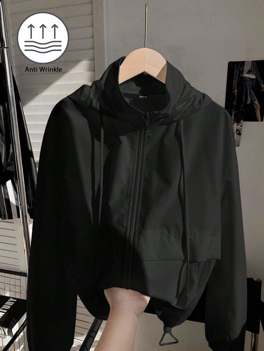 Color Front Zip-Up Long Sleeve Casual Hooded Sun Protective Lightweight Jacket