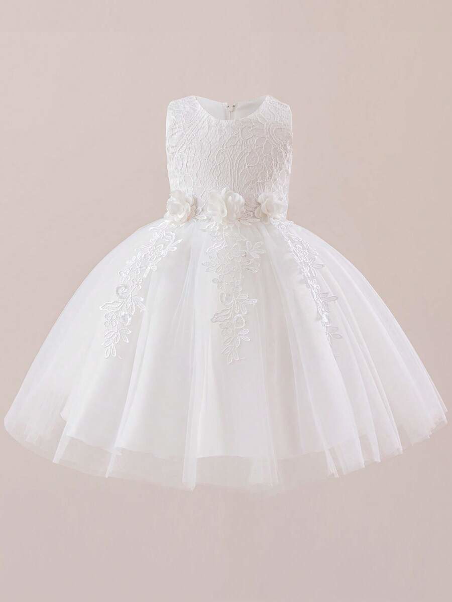 Girls' Solid Color Lace Special Performance Princess Dress