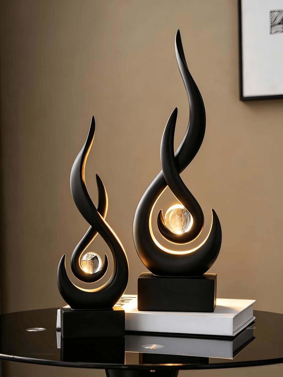 1pc Black Flame Statue Ornament