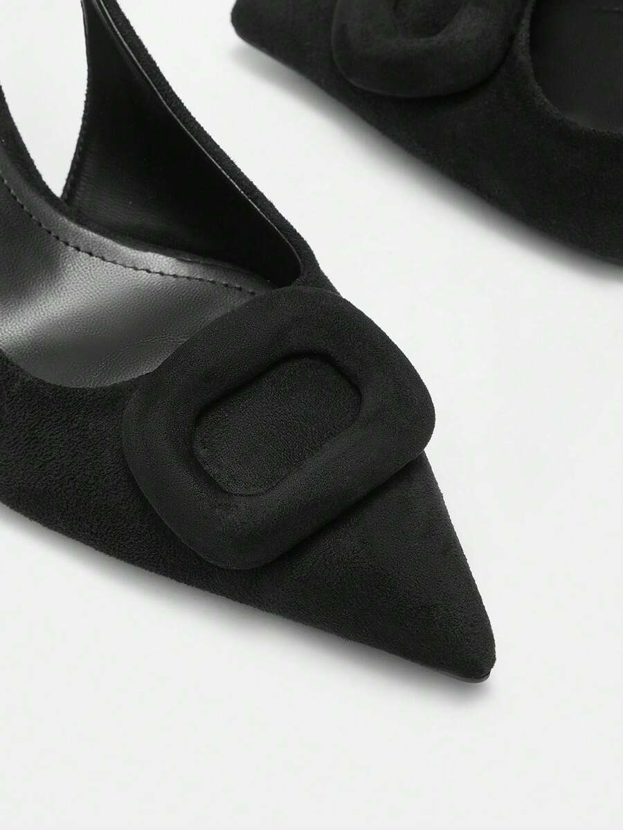 Women Pointed Toe Low Vamp Thin Heeled Open Back Strap High Heel Sandals