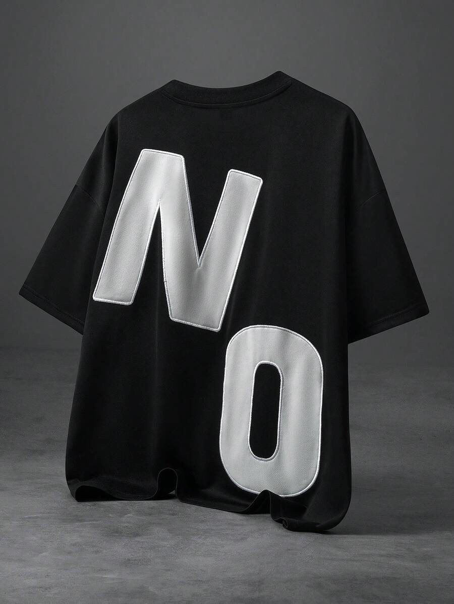 Men's Casual Letter Embroidery Round Neck Short Sleeve T-Shirt