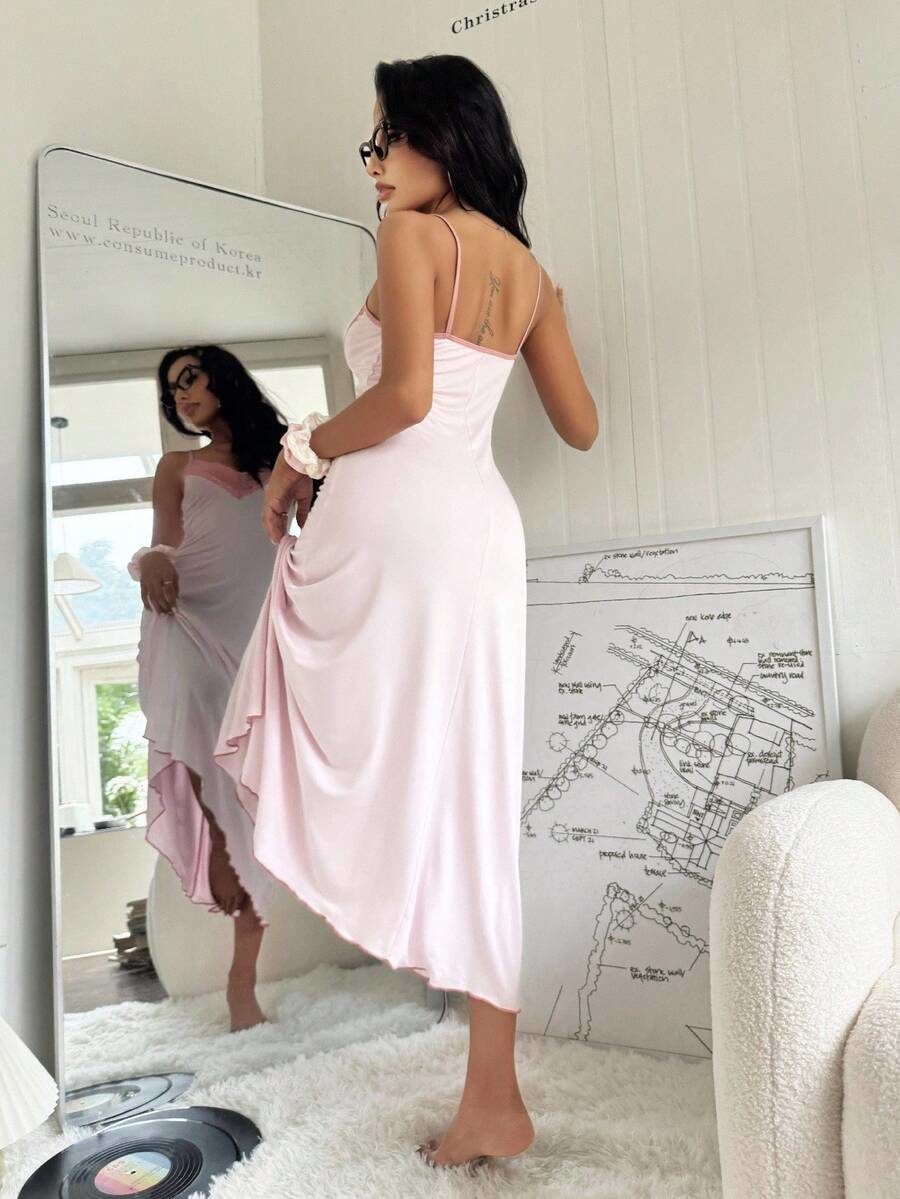 Pink Nightgown Pink Lingerie Dress Momo Dress Night Gown Babydoll Nightgown