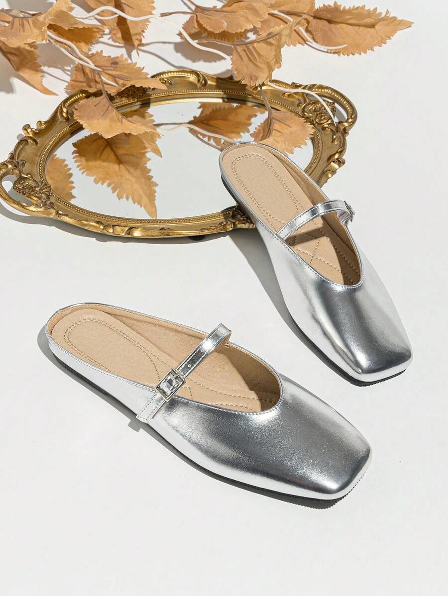 Square-Toe Mule Shoes For Women