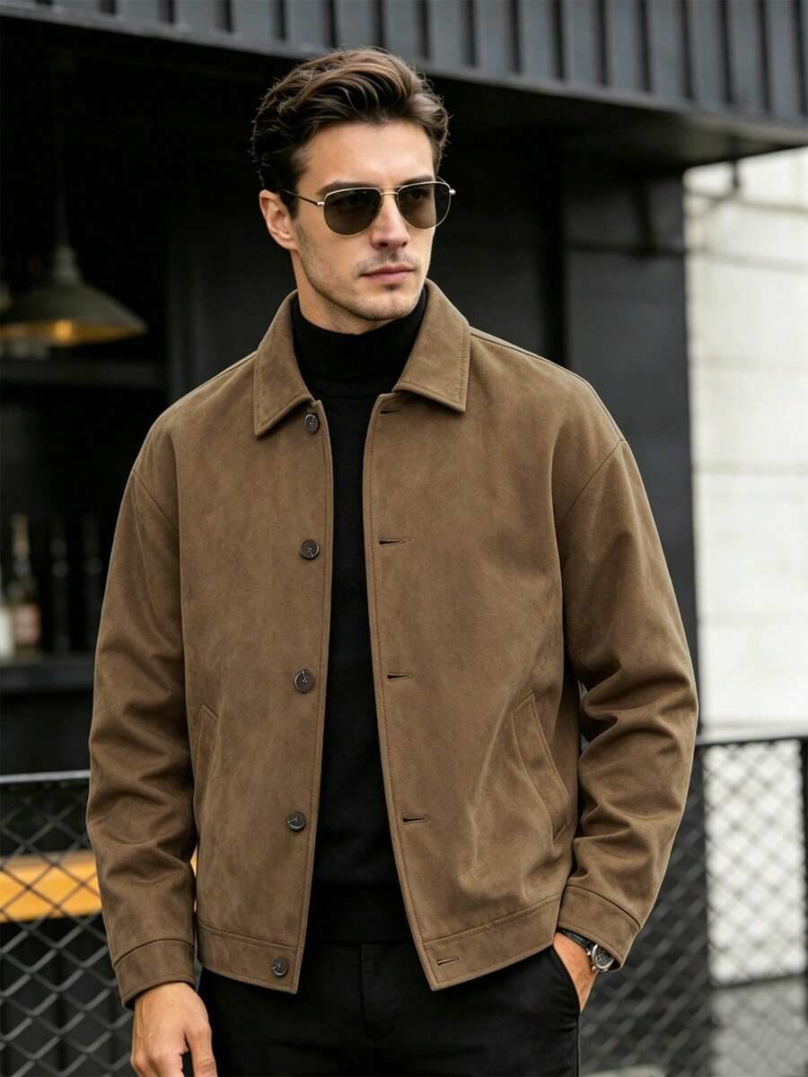 Men's Vintage Minimalist Lapel Jacket