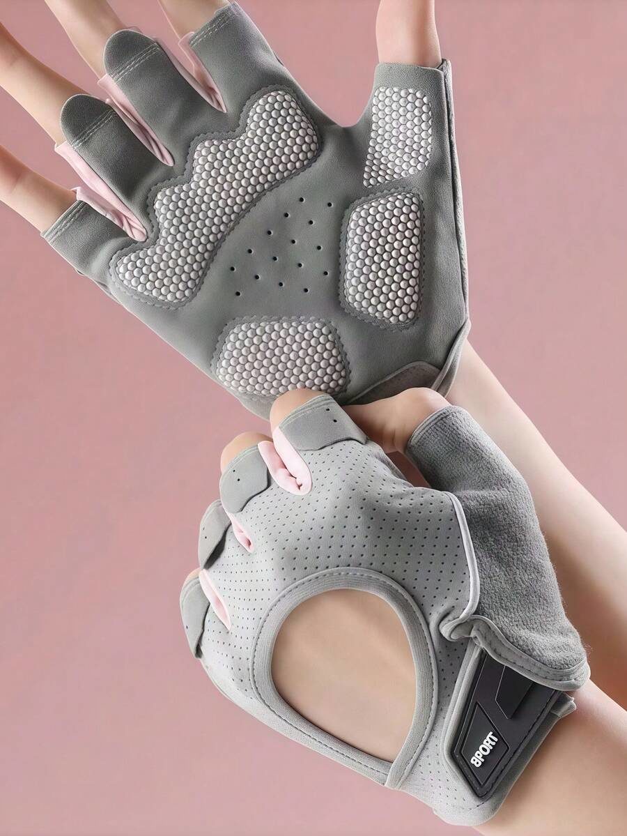 Anti-Slip Fingerless Gloves With Full Palm Protection Breathable Gym Gloves For Men And Women