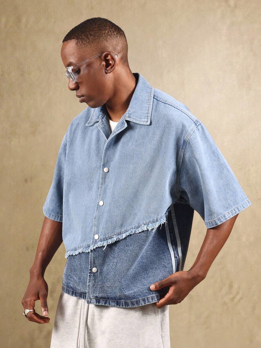 Color Block Denim Shirt