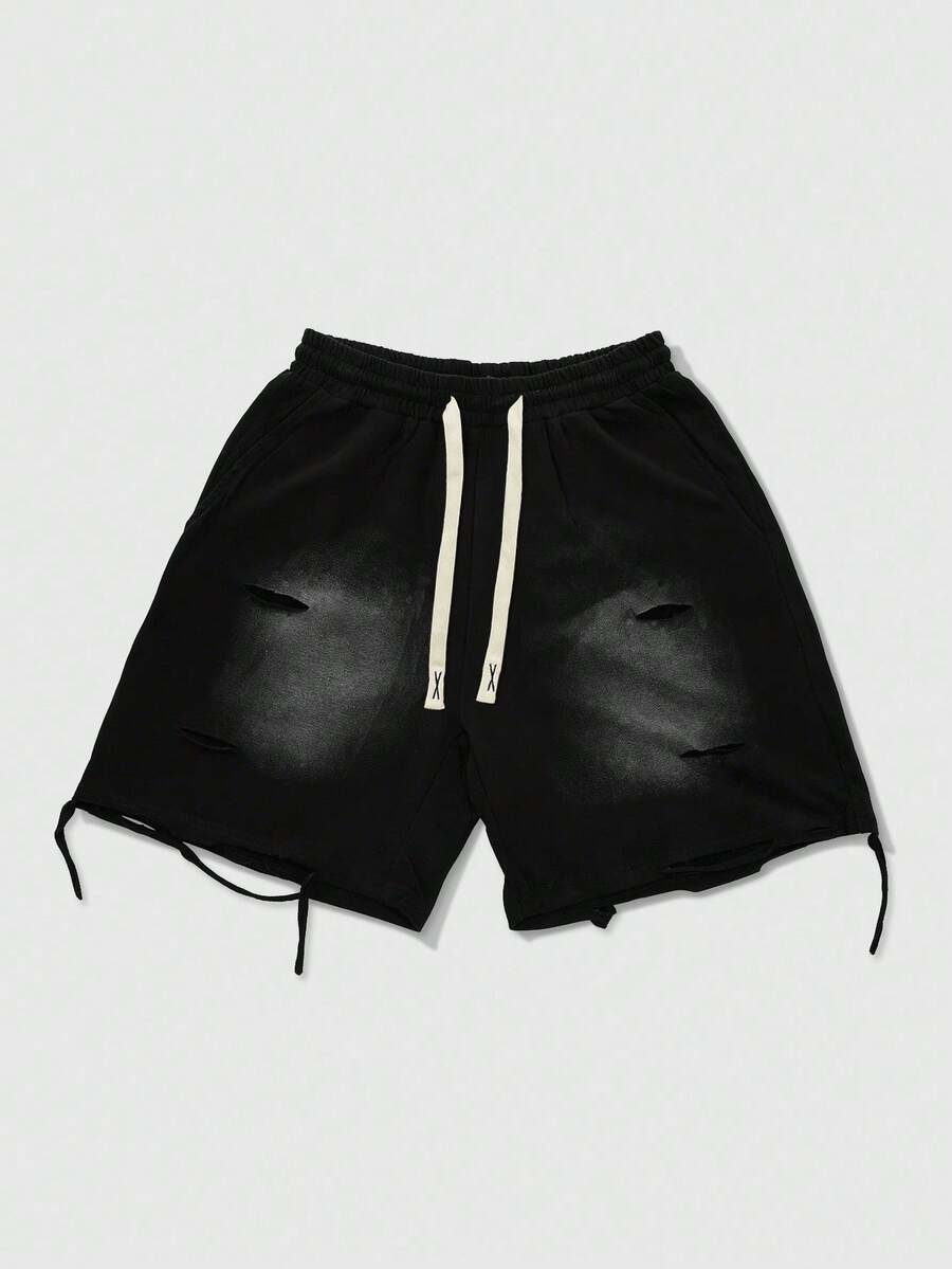 Casual Graphic Men'S Vintage Distressed Splatter Print Graphic Sports Shorts