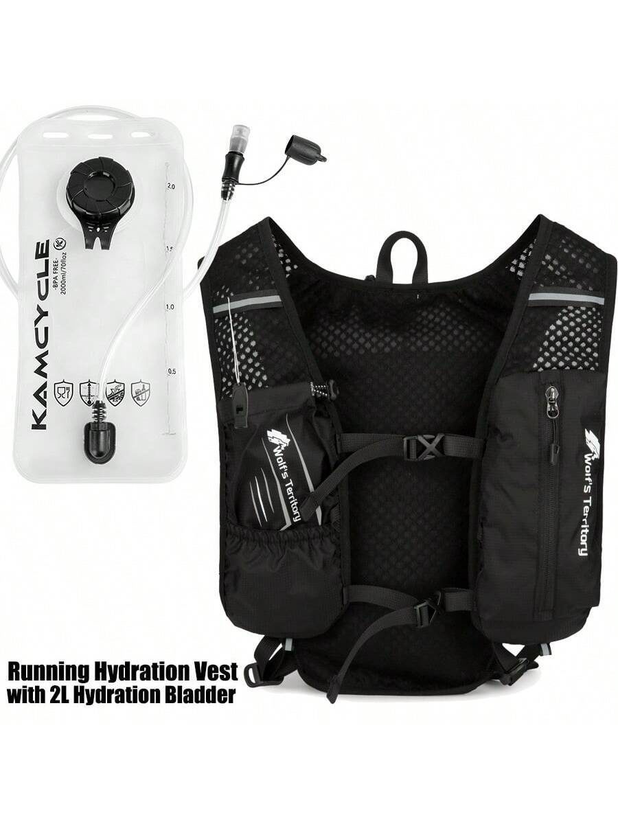 1pc Running Vest Backpack With 1pc 500ml Soft Water Bottle,