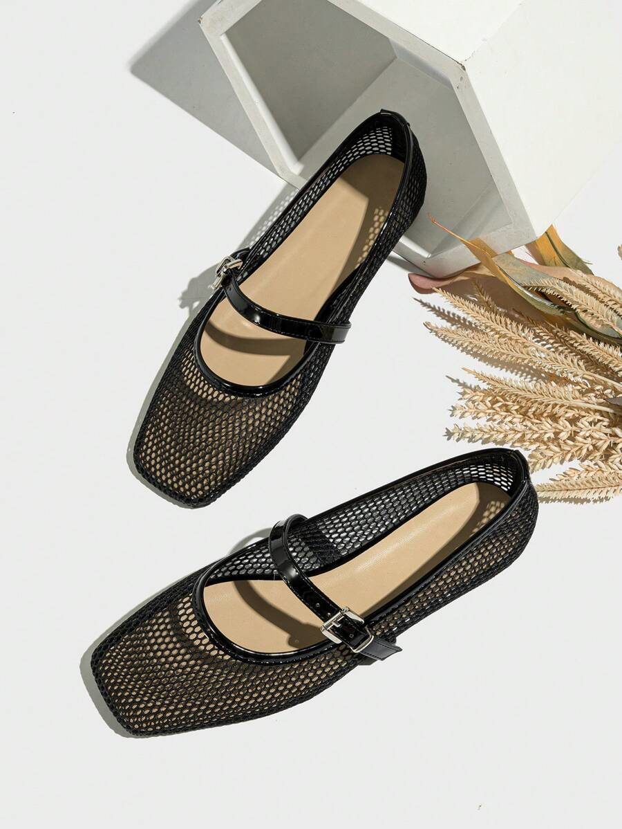 Ballet Flats Spring Square Toe Flat Shoes For Women