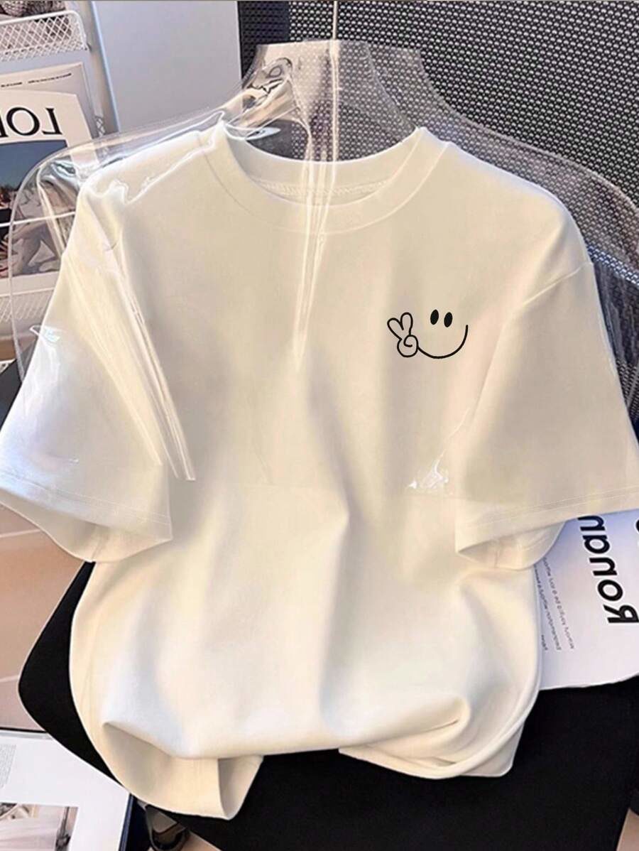 Women's Casual Versatile Small Print Short Sleeve T-Shirt