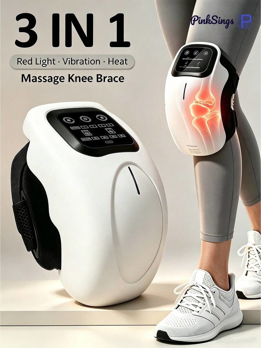 Wireless Knee Massager With Heating And Red Light Therapy For Pain Relief